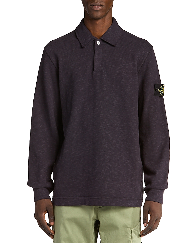 Stone Island Mens Vanise Brushed Jersey Polo Sweatshirt In Brown