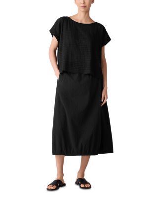 Lantern Textured Midi Skirt