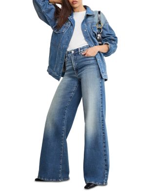 Soft Tech Good Waist Palazzo Jeans in Indigo 986