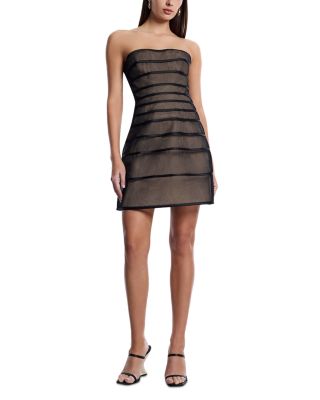 Sheer Volume Strapless Dress