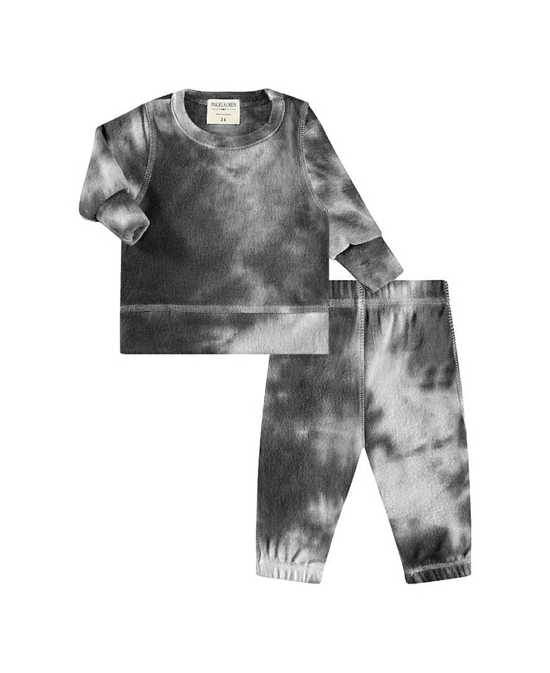 Paigelauren Unisex Hacci Loungewear Set In Tie Dye - Baby In Black