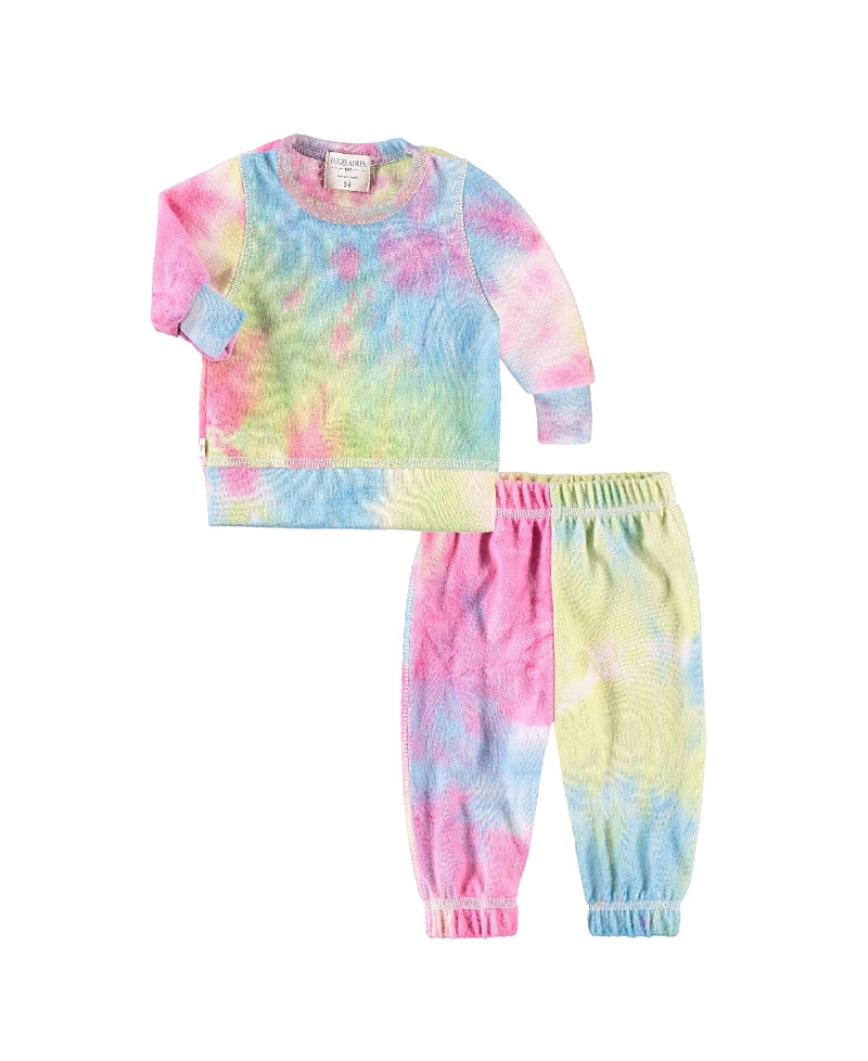 Paigelauren Unisex Hacci Loungewear Set In Tie Dye - Baby In Multi