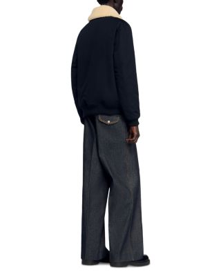 Shearling Collar Aviator Jacket