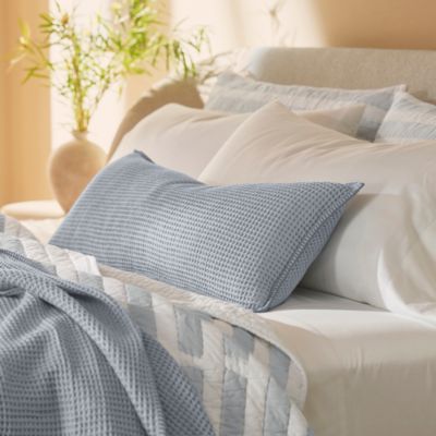 Waffle Organic Cotton Decorative Pillow with Insert, 14" x 34"