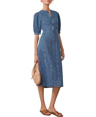 Mint Velvet - Women's Denim Zip Midi Dress