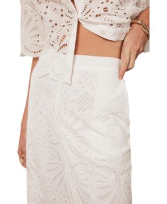  Women's Broderie Wide Trouser