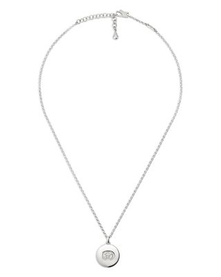 Sterling Silver Blind for Love Double G Disc Pendant Necklace, 19.7-21.7"