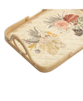 Corey Floral Bamboo Tray