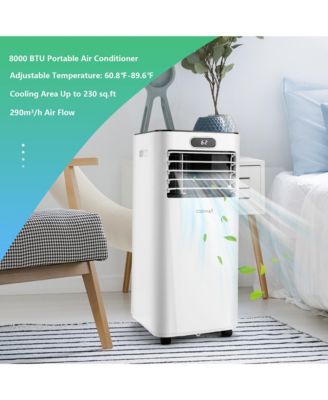 8000 BTU Portable Air Conditioner with Remote Control 3-in-1 Air Cooler with Drying