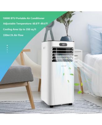  10000 BTU Portable Air Conditioner w/ Remote Control 3-in-1 Air Cooler w/ Drying