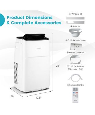  13,000 BTU Portable Air Conditioner with Cool, Fan, Heat & Dehumidifier