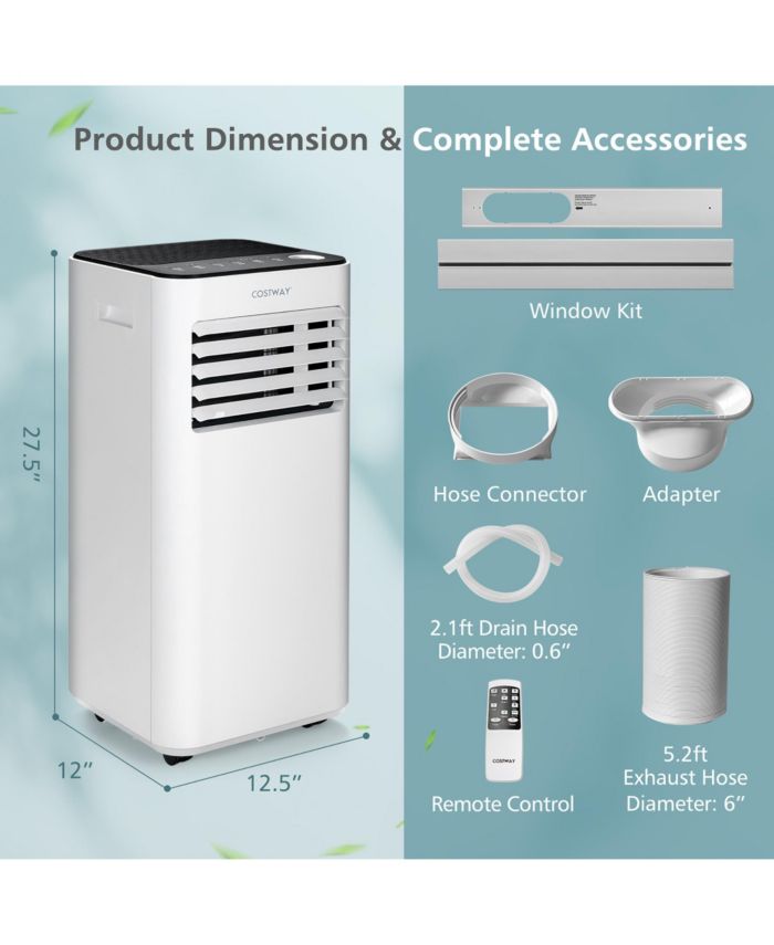 8000 BTU Portable Air Conditioner 3-in-1 Air Cooler with Fan Dehum Sleep Mode