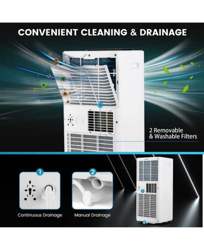 8000 BTU Portable Air Conditioner 3-in-1 AC Unit with Cool Fan Dehum Sleep Mode