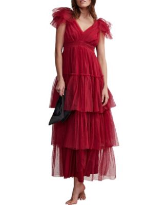 Mint Velvet - Women's Tulle Ruffle Maxi Dress