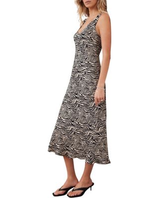  Women's Animal Print Satin Slip Dress