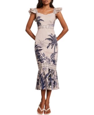  Women's Palm Printed Dress