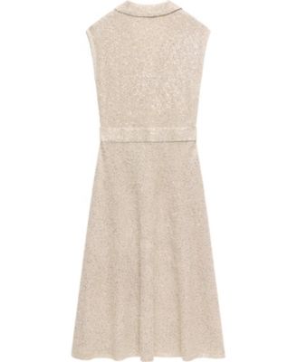  Women's Neutral Sequin Midi Dress