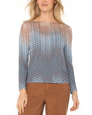 Boat Neck Long Sleeve Top