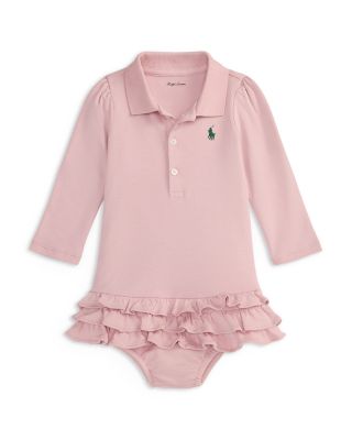 Girls' Ruffled Soft Cotton Polo Dress & Bloomer - Baby