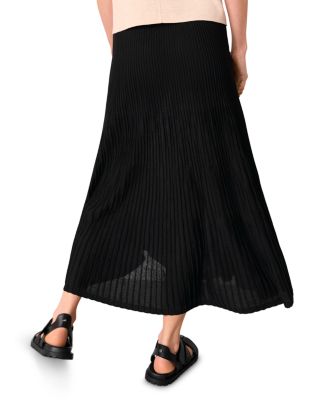 Pleated Knit Midi Skirt