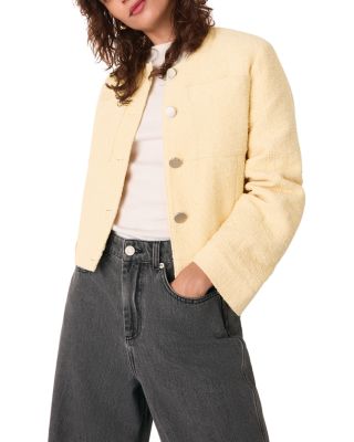 Textured Collarless Jacket