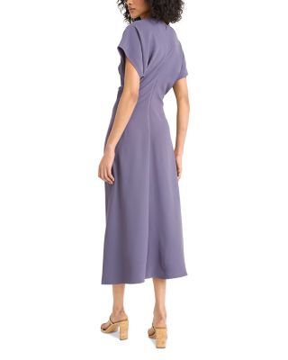 Short Sleeve Gathered Midi Dress