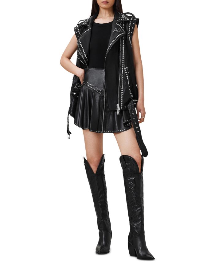 Billie Embellished Leather Vest