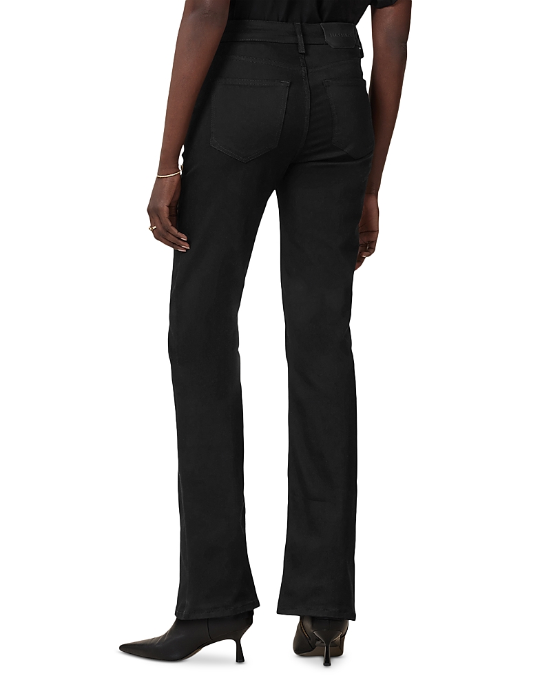 Allsaints Haldan High Rise Slim Bootcut Jeans In Perfect Black In Black