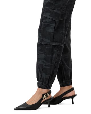 Freda Cargo High Rise Ankle Tapered Jeans in Camo Ink Blue