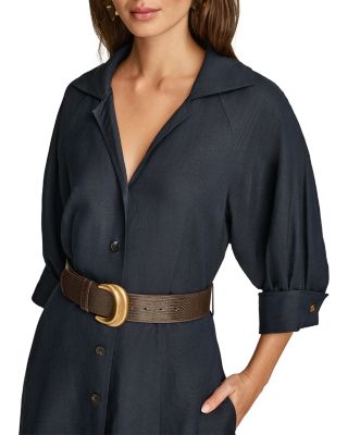 A Line Belted Shirt Dress