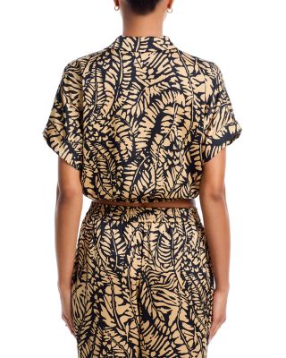 Tie Front Satin Shirt