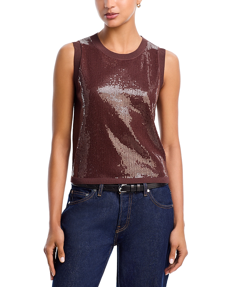 Aqua Sequin Sweater Tank - Exclusive