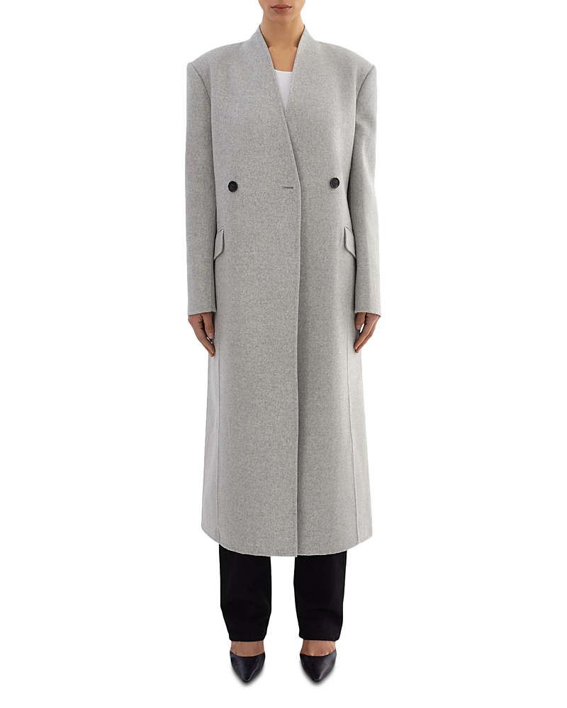 Lamarque Double Face Wool Coat In Black