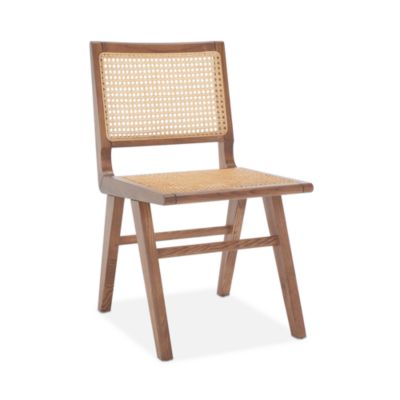 Hattie French Cane Dining Chairs, Set of 2, Walnut/Natural