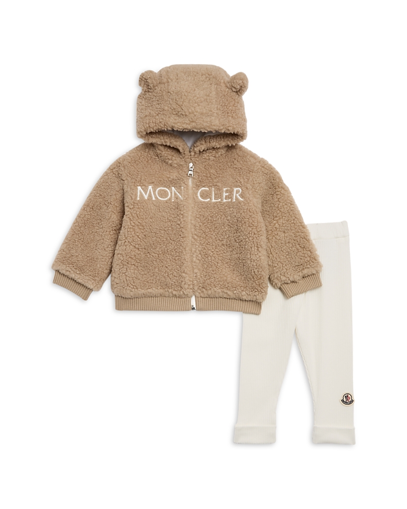 Moncler Unisex Teddy Zip Hoodie & Leggings Set - Baby In Brown