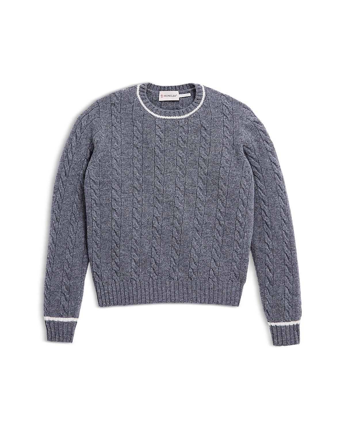 Moncler Boys' Crew Neck Cable Knit Sweater - Big Kid