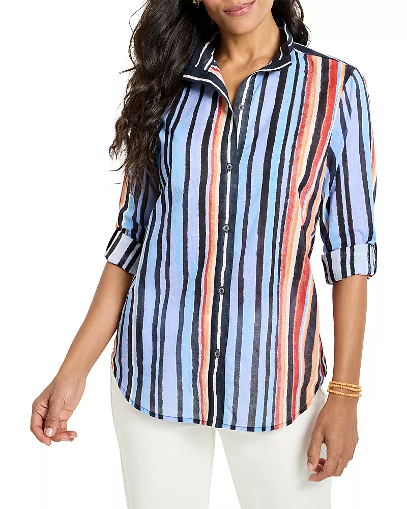 Nic+Zoe Painted Peninsula Cotton Shirt