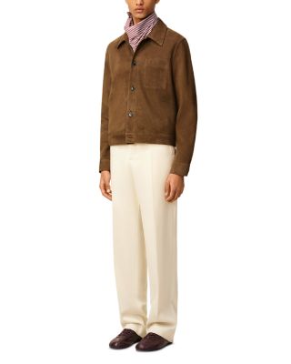  Regular Fit Button Front Leather Jacket