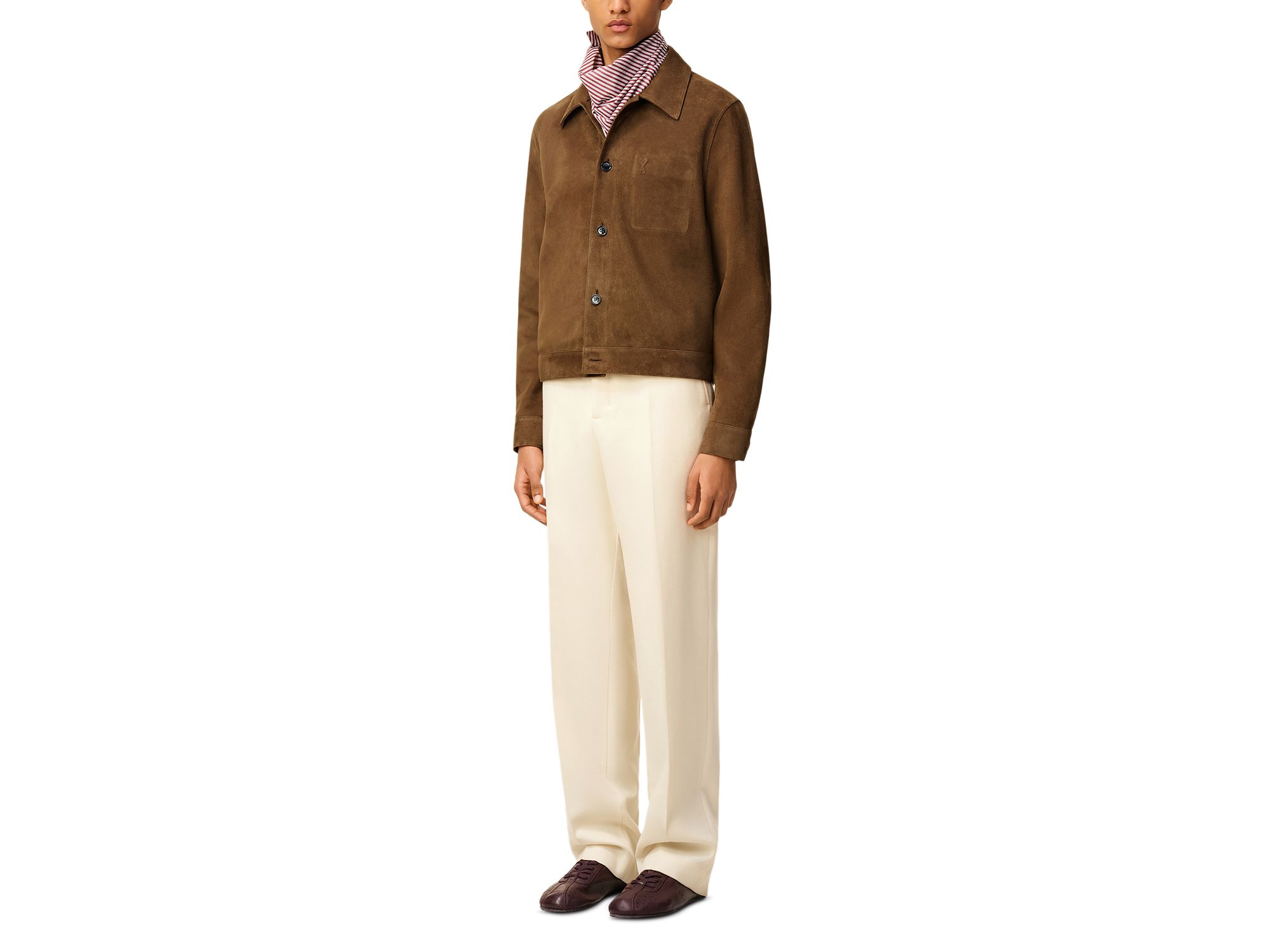 Regular Fit Button Front Leather Jacket — Image 3