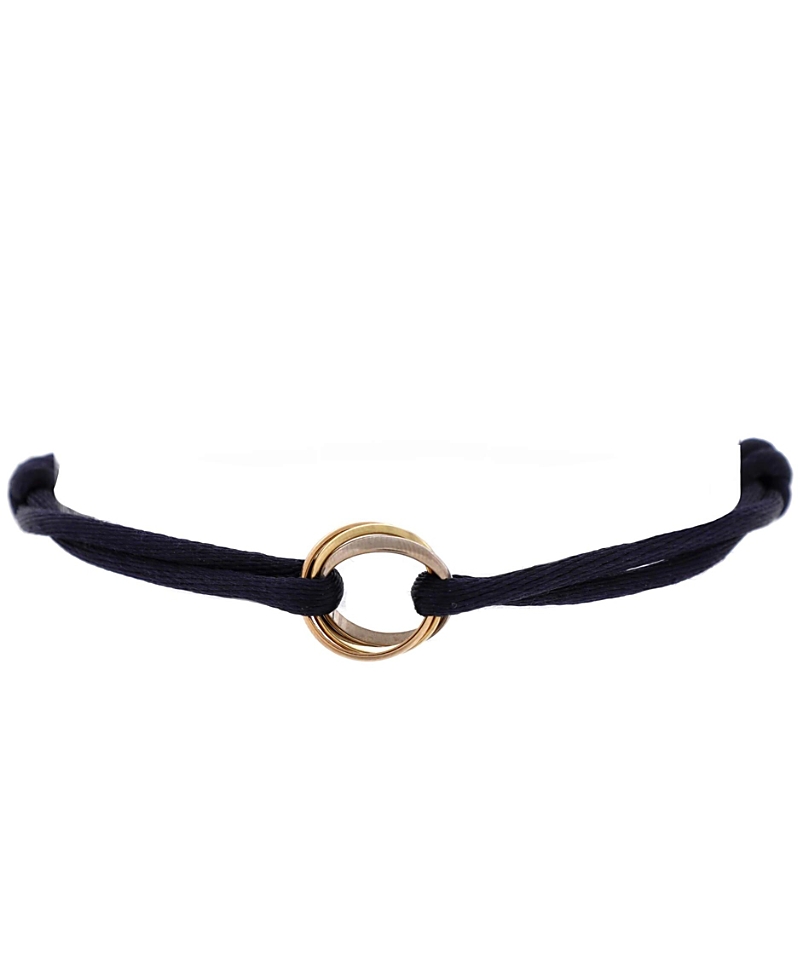 Pre-owned Pre-owned Cartier Cartier Trinity On Cord Bracelet Silk Cord With 18k Tricolor Gold