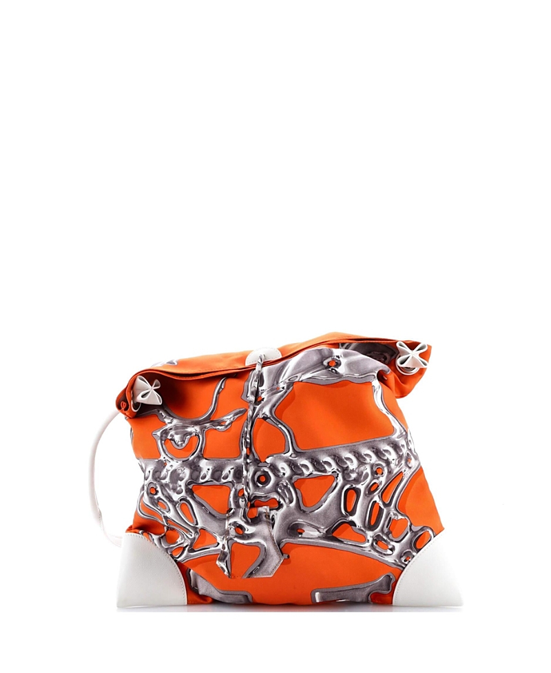 Pre-owned Pre-owned Hermes Hermes Pm Silky City Bag Printed Silk And Leather