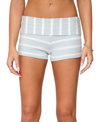  Lorenza Striped Fold Over Shorts