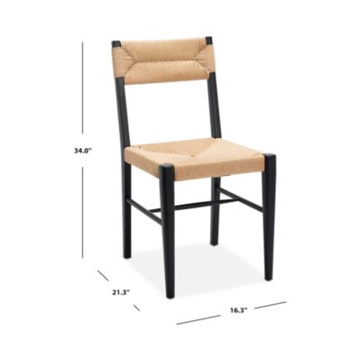 Cody Rattan Dining Chairs, Set of 2, Black/Natural