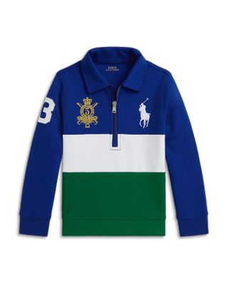 Polo Ralph Lauren - Boys' Big Pony Double Knit Collared Sweatshirt - Little Kid, Big Kid