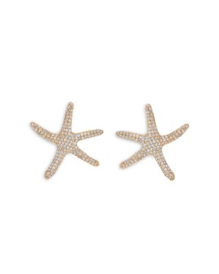 Pav&eacute; Starfish Statement Stud Earrings