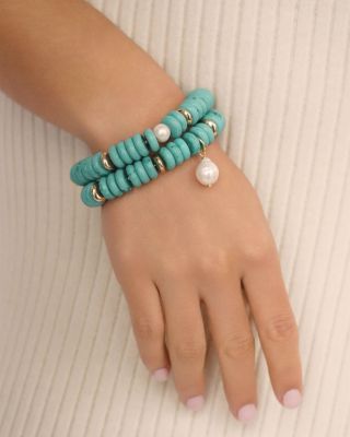 Saint Tropez Beaded Stretch Bracelets, Set of 2