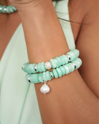 Saint Tropez Beaded Stretch Bracelets, Set of 2