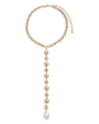 Deep Drop Cultured Freshwater Pearl Lariat Necklace, 15"-20"
