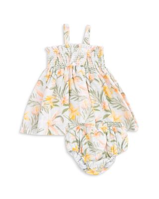 Girls' Ruffled Strap Smocked Top & Diaper Cover Set - Baby