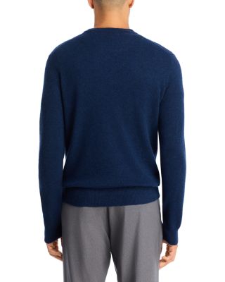 Deep Blue Cashmere Crewneck Sweater - Exclusive